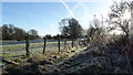 Frosty footpath N of Mottram Hall Hotel, Mottram St Andrew