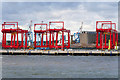 SJ3195 : Part-built Cranes at Liverpool 2 Container Port by David Dixon