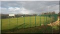 Sports field between tram line and motorway