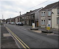 Pedestrian refuge in Bridgend Road, Maesteg