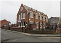 SOLD board on a former school building, Crewe