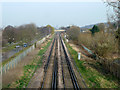 Railway east of Eynsham Drive bridge