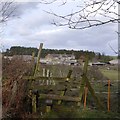 Stile on the footpath to Woodlands Farm