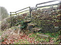 SE0327 : Steps and gated stile on Sowerby Bridge FP4 (W3) by Humphrey Bolton