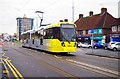 Manchester Metrolink tram No. 3092 in Hollyhedge Road, Wythenshawe, Manchester