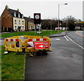 Yellow barriers on a North Cornelly corner