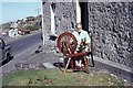 Spinning wool for tweed in Harris