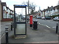 George VI postbox and telephone box on Rotherham Road, Holbrooks