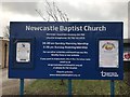 Newcastle-under-Lyme Baptist church noticeboard