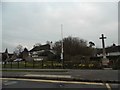 The green and war memorial at Cranfield