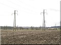 Arable land and pylons