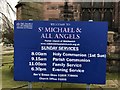 Noticeboard for St Michael and All Angels Church, Middlewich