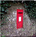 Ivy-fringed postbox in a Berkley Road wall, Frome