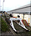 SZ6599 : White buffer stop at the end of the line, Fratton, Portsmouth by Jaggery