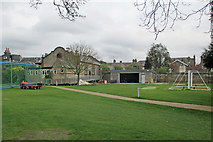 TL4557 : Fenner's Cricket Ground: the groundsman's hut by John Sutton