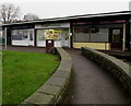 Walled path to Lloyds Pharmacy, West Pontnewydd, Cwmbran