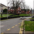 Grassy bank strimming, Maendy Way, Cwmbran