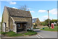 Bus shelter and telephone box in Brockhampton