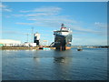 Ship berthed at Rossie Island