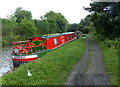 Narrowboat moored along the Leeds and Liverpool Canal