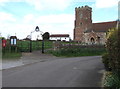 Entrance to Holy Trinity church, Chilton Trinity, Somerset