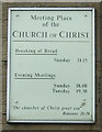 Sign on the Church of Christ, Longcroft
