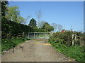 Gated farm track off Old Turnpike Road