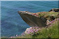 SN0339 : Cliff overhang west of Aber Step by Christopher Hilton