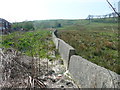 Strange concrete wall alongside Brow Bottom Lane, Mixenden