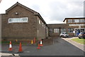 Entrance to Grantham & District Hospital from Manthorpe Road