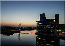 SJ8097 : Media City at sunset, Salford Quays by Matt Harrop