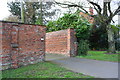 SK9036 : Brick boundary wall of #81A Barrowby Road by Roger Templeman