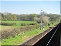 View from a Southampton-Salisbury train - Farm crossing near Awbridge