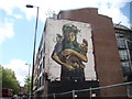 TQ3182 : View of street art on the side wall of 12-16 Clerkenwell Road #2 by Robert Lamb