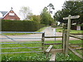 Footpath from Ardingly Road crosses stile and drive at Stonelands