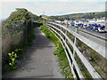 Long queue of waiting traffic on the A20