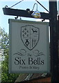 Sign for the Six Bells Inn, Preston St. Mary