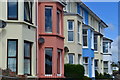 Coloured housefronts in Old Castle Road