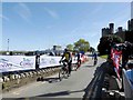 Riders finishing the Gran Fondo Conwy cycle sportive