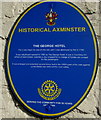 George Hotel blue plaque, Axminster
