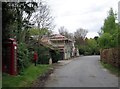 Phone  Box  Letter  Box  and  village  street  Hatcliffe