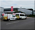 Two Highway Maintenance vans in Albany Street, Crindau, Newport