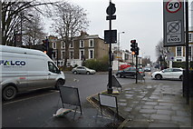 TQ3284 : Englefield Rd, Southgate Rd junction by N Chadwick