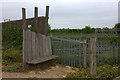 Seat by the railway bridge near Castlethorpe