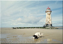SJ1285 : Point of Ayr Lighthouse by Jeff Buck