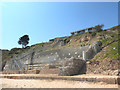 Sea defences in front of hotel, New Swanage