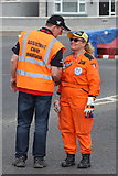 C8238 : Marshals swap stories at the Mill Road roundabout by Des Colhoun