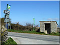 Bus stops at end of road to Acton