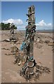 NX9959 : Posts and old rope by Richard Sutcliffe