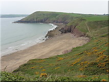 SS0497 : The Pembrokeshire Coast Path at Swanlake Bay by Dave Kelly